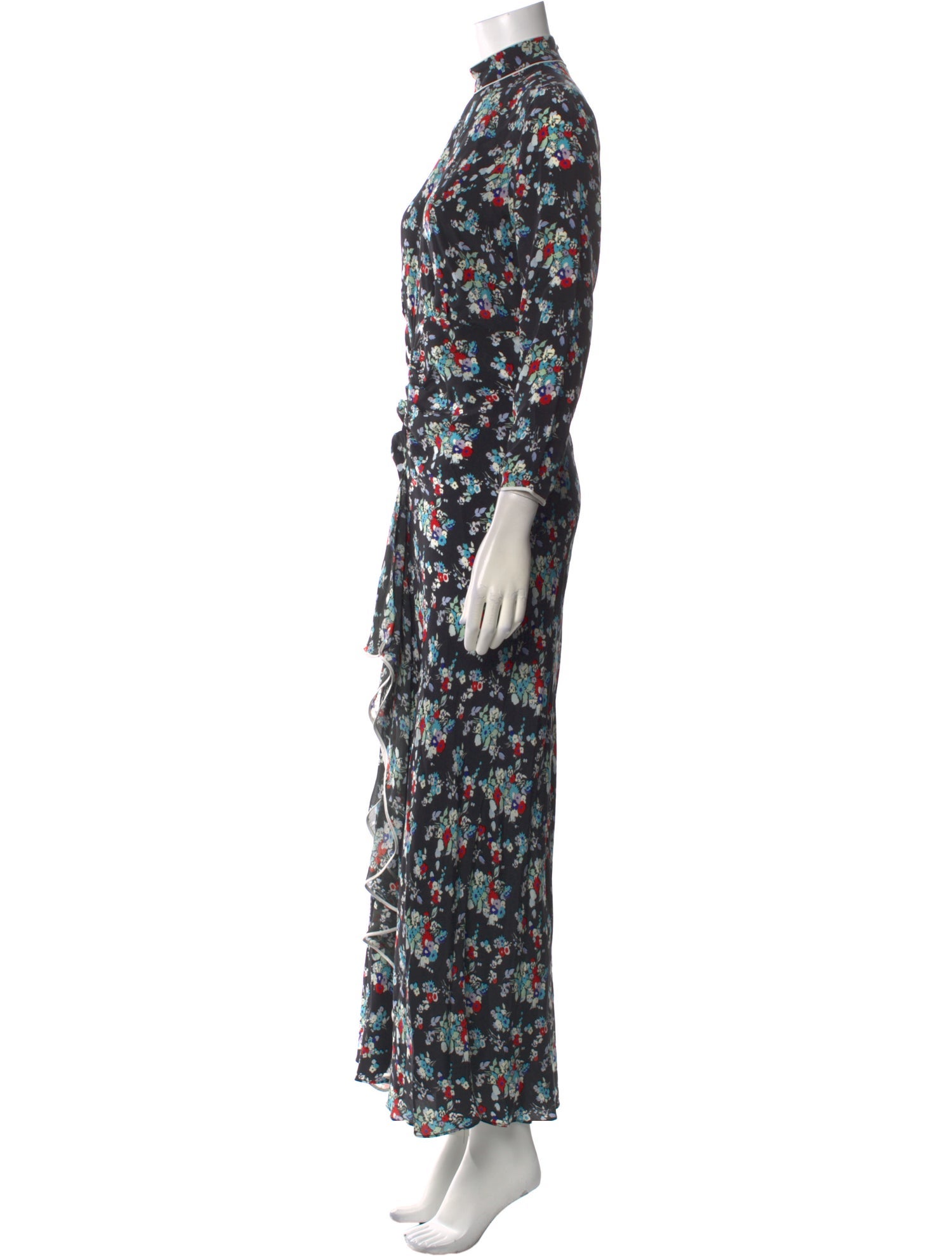RIXO Floral Print Long Dress