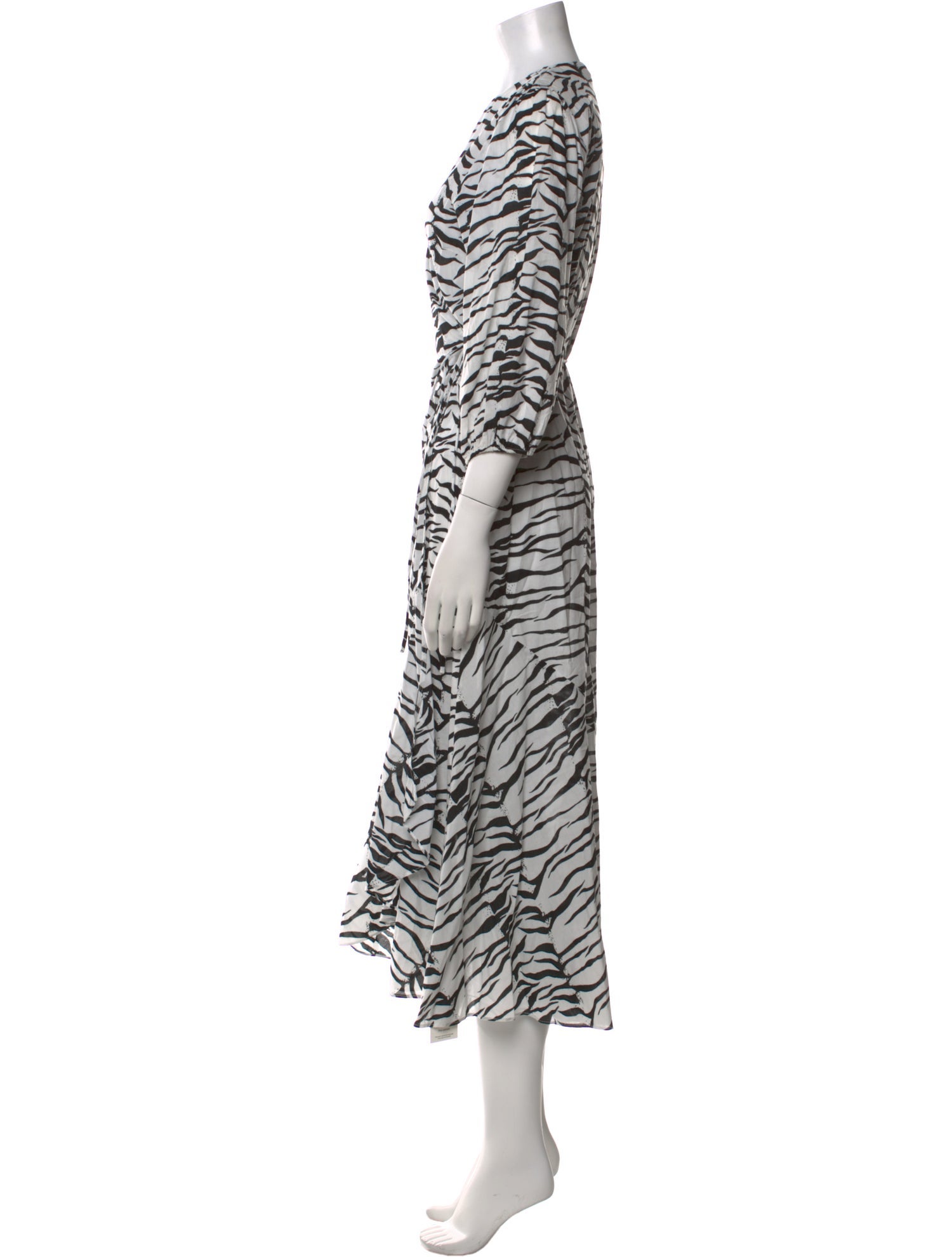 RIXO Animal Print Midi Length Dress
