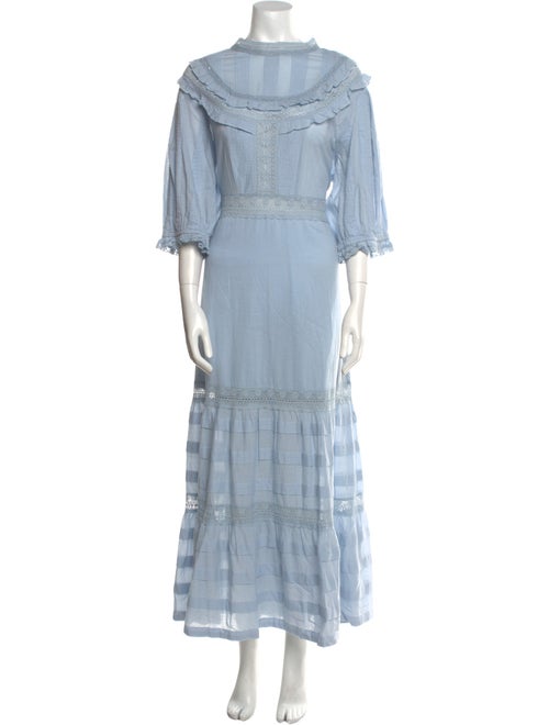 RIXO Bateau Neckline Long Dress