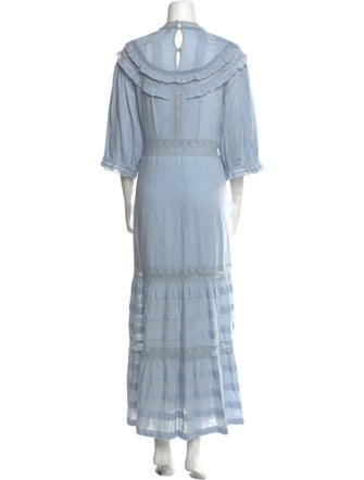 RIXO Bateau Neckline Long Dress