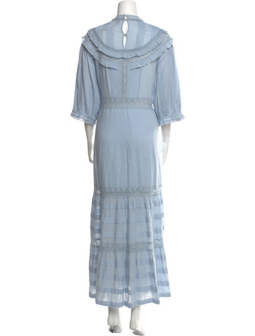 RIXO Bateau Neckline Long Dress