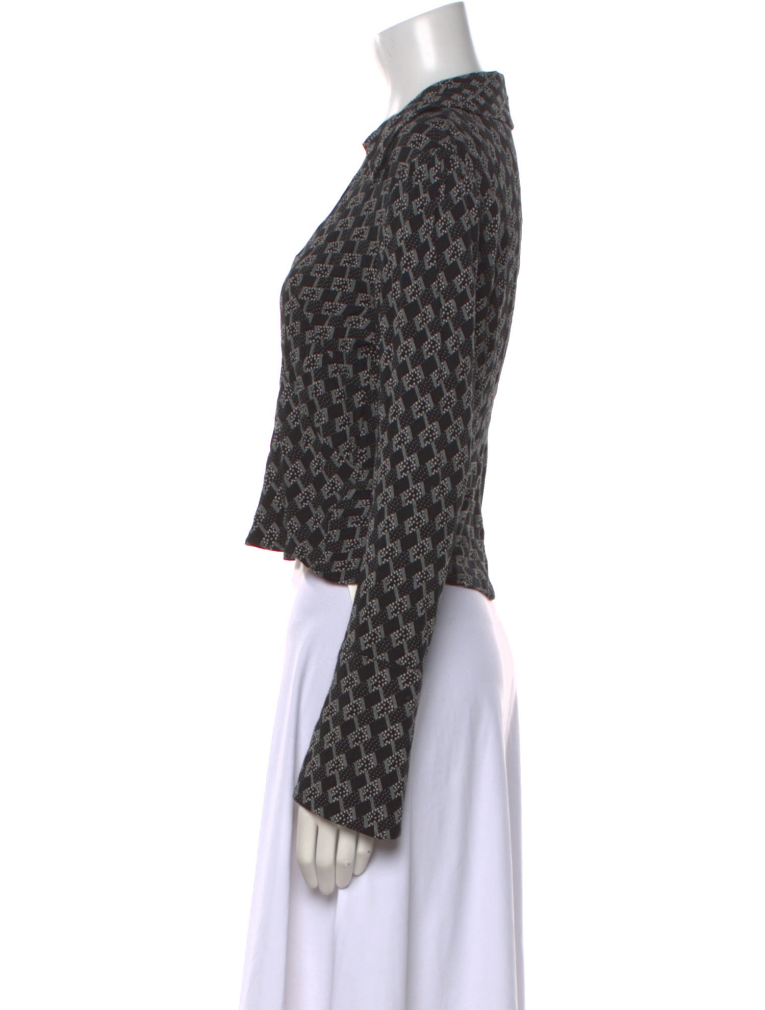 RIXO Printed V-Neck Crop Top