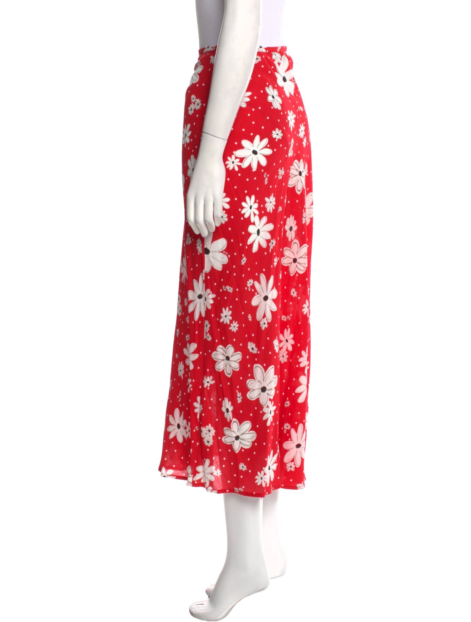 RIXO Floral Print Midi Length Skirt