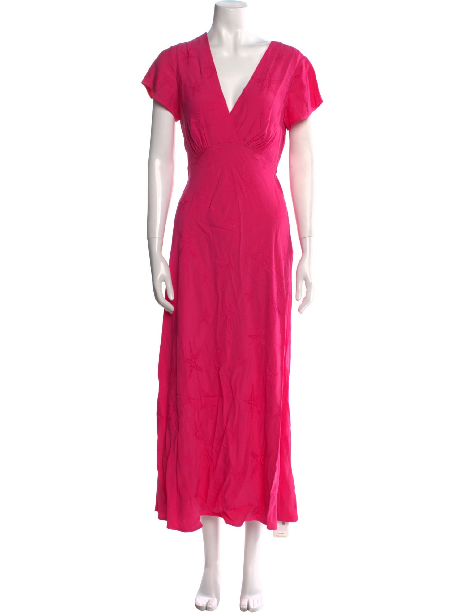 RIXO V-Neck Long Dress