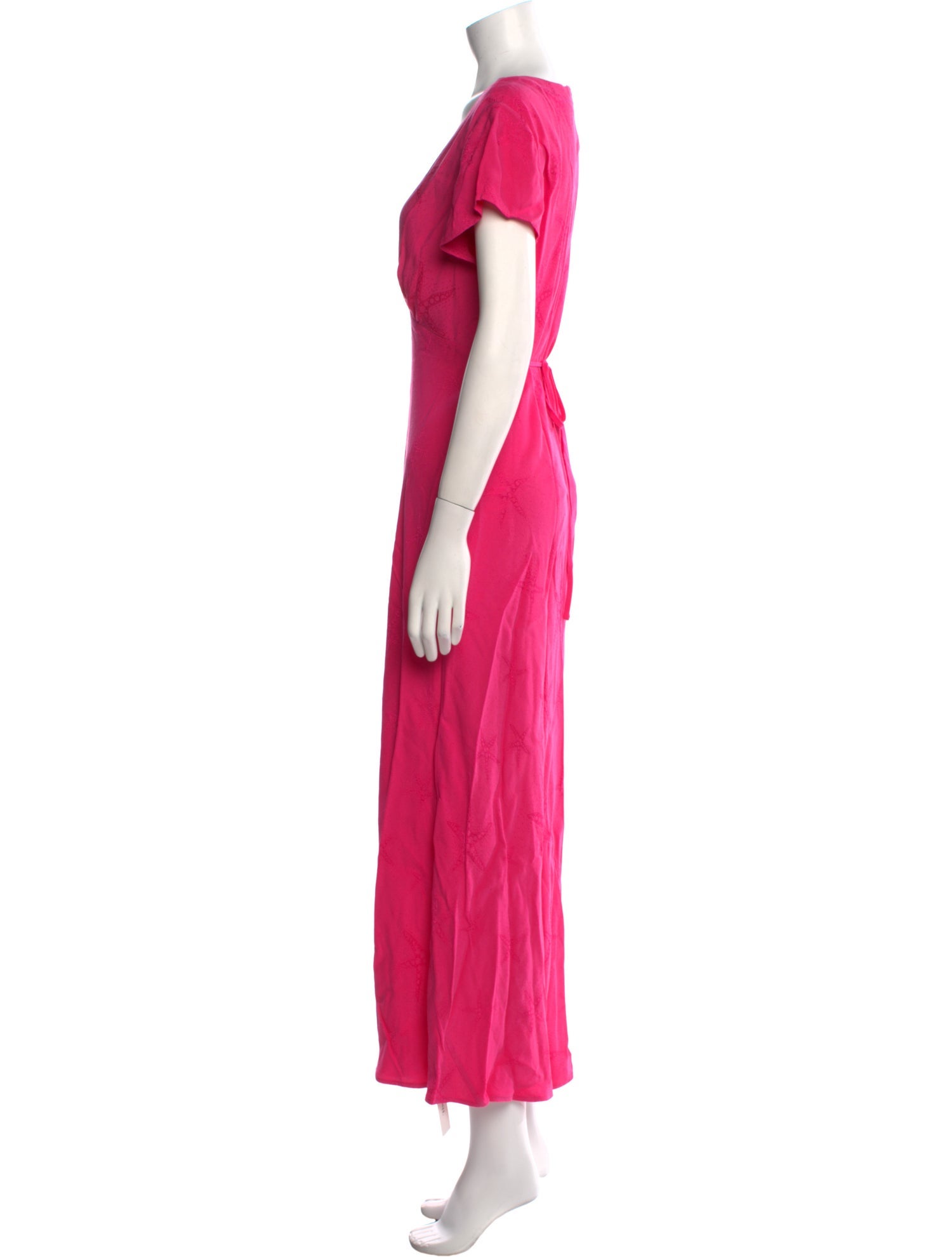 RIXO V-Neck Long Dress