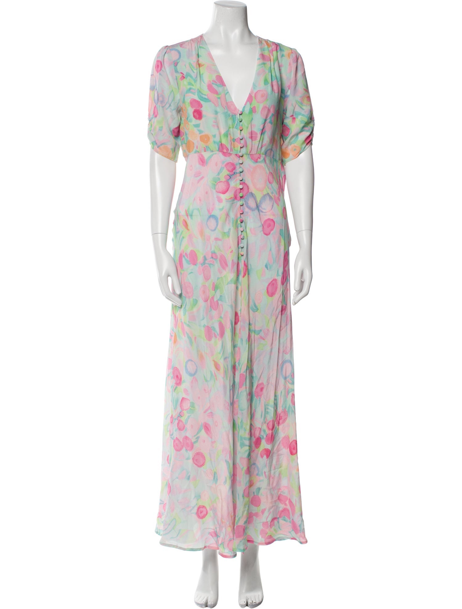 RIXO Silk Long Dress