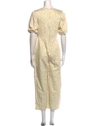 RIXO Printed Crew Neck Jumpsuit