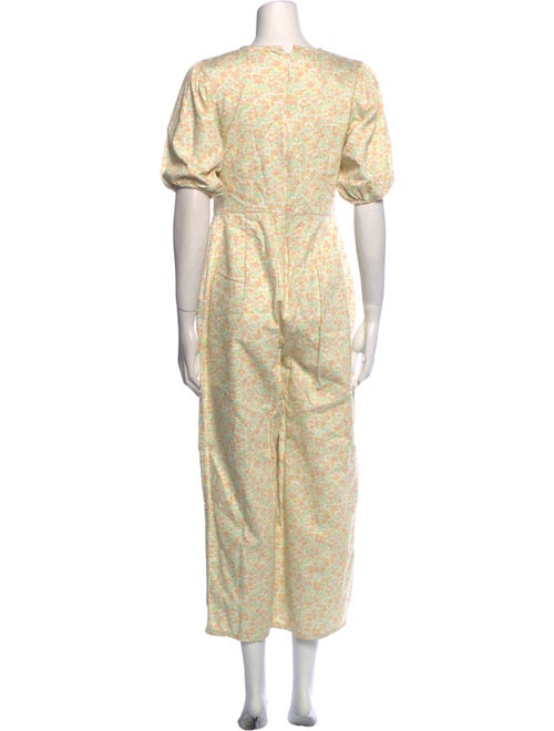 RIXO Printed Crew Neck Jumpsuit