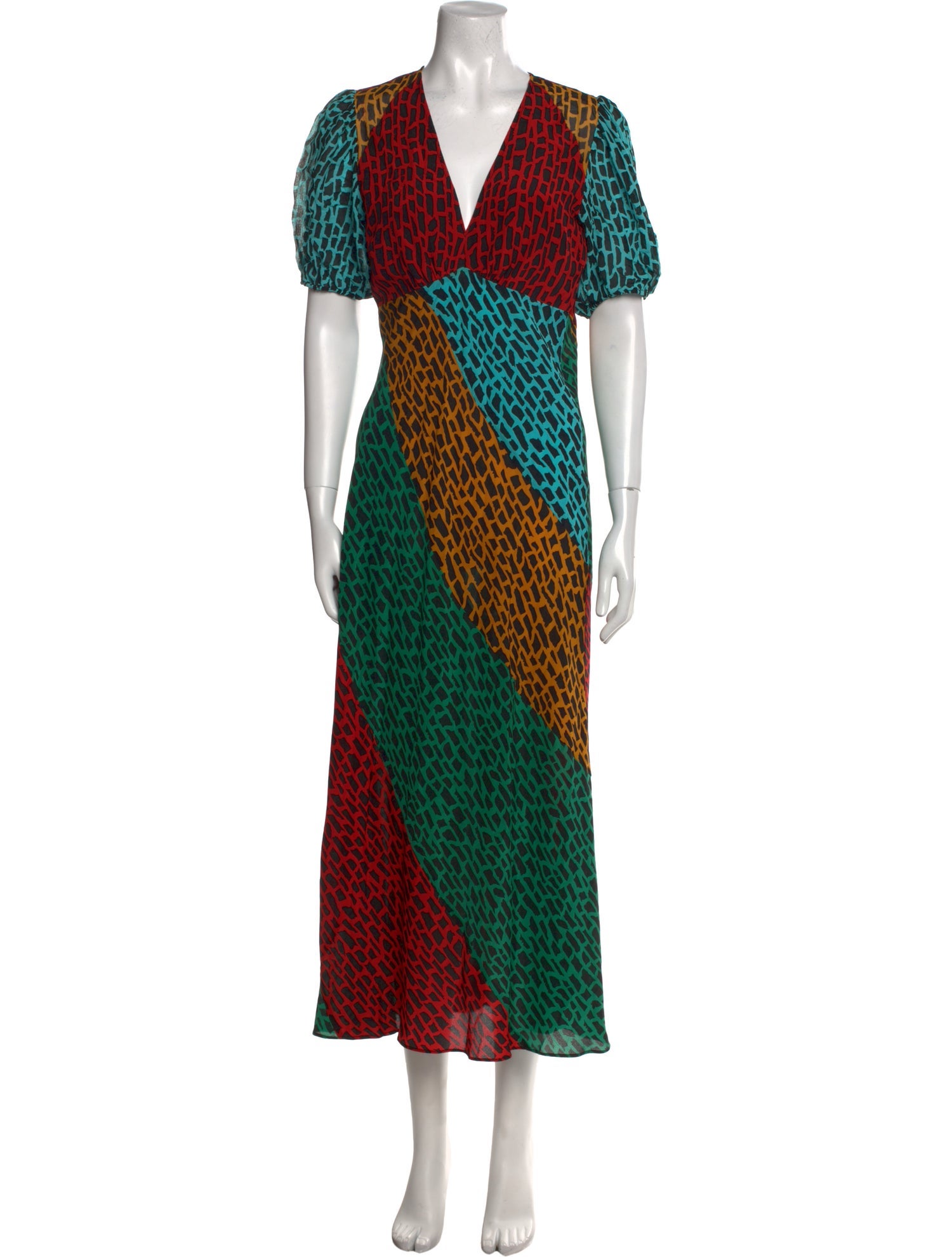 RIXO Silk Long Dress