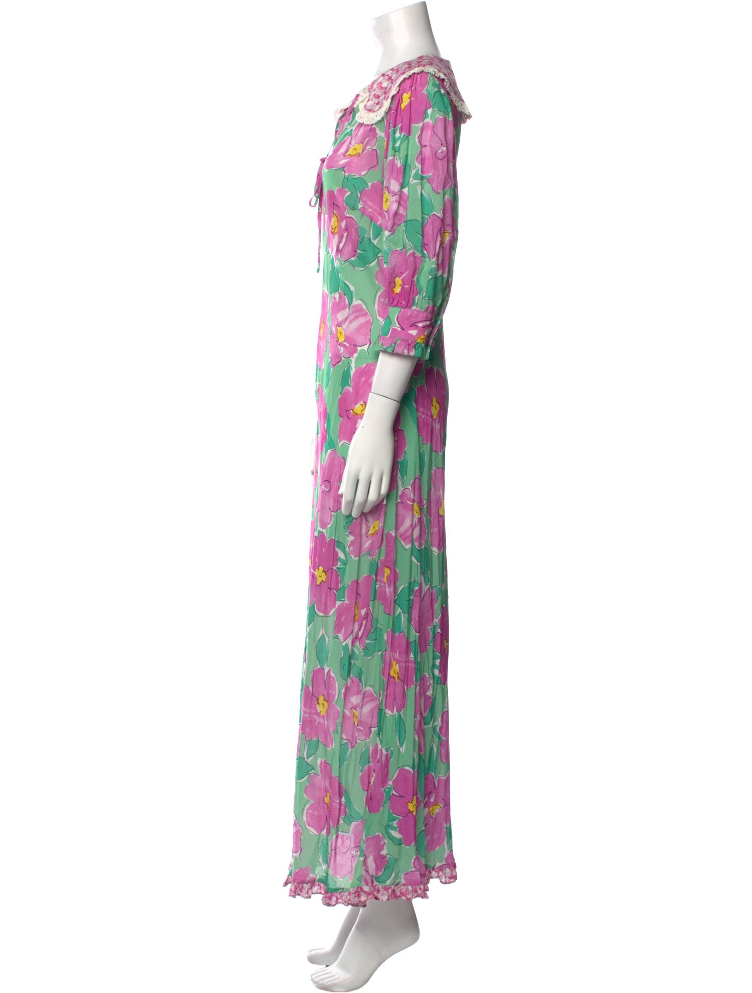RIXO Floral Print Long Dress