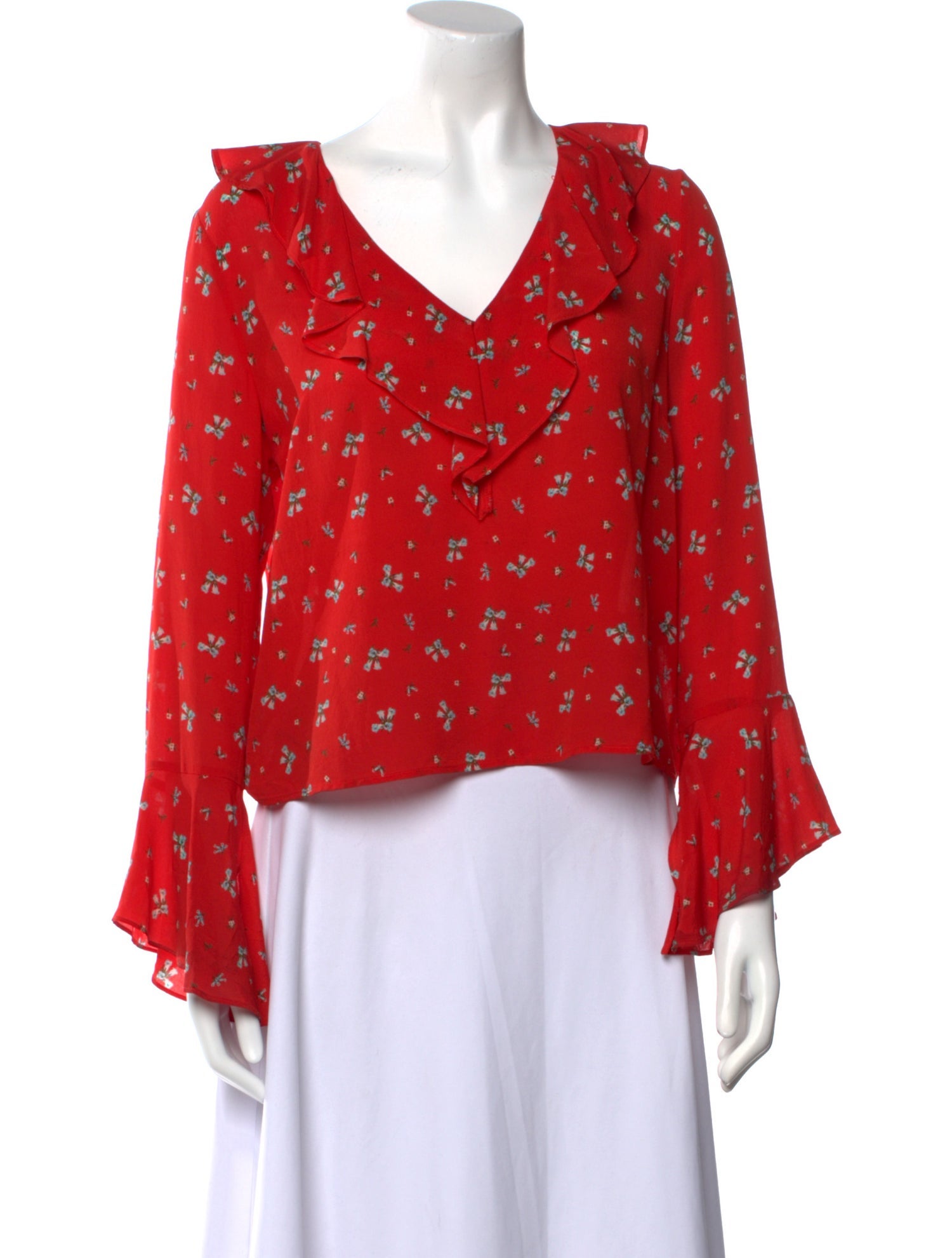 RIXO Silk Floral Print Crop Top