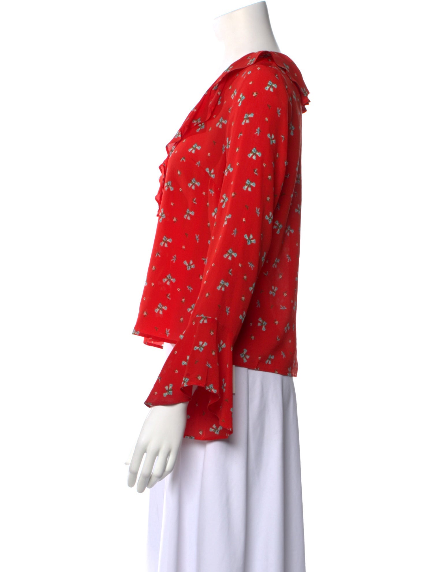 RIXO Silk Floral Print Crop Top