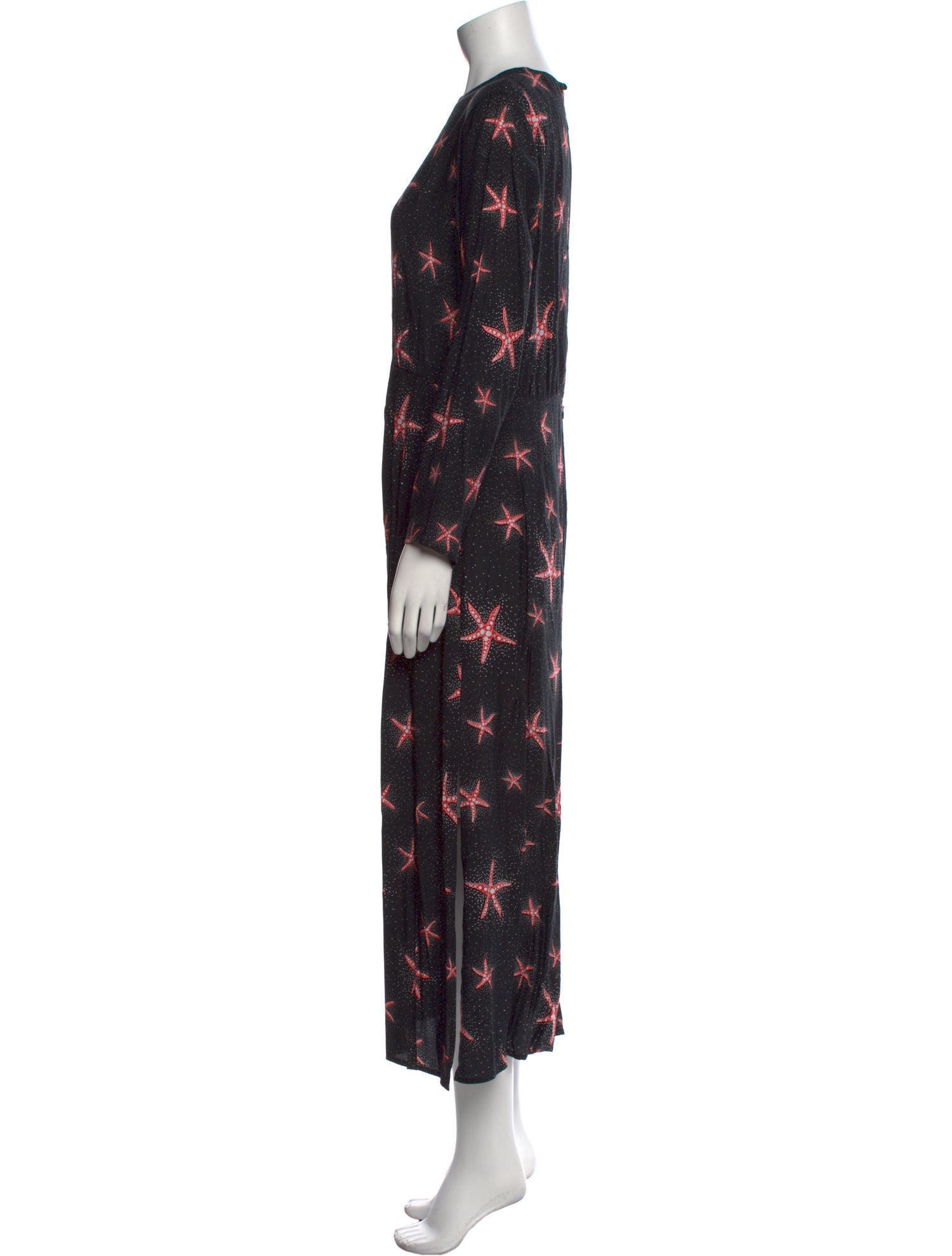 RIXO Printed Long Dress