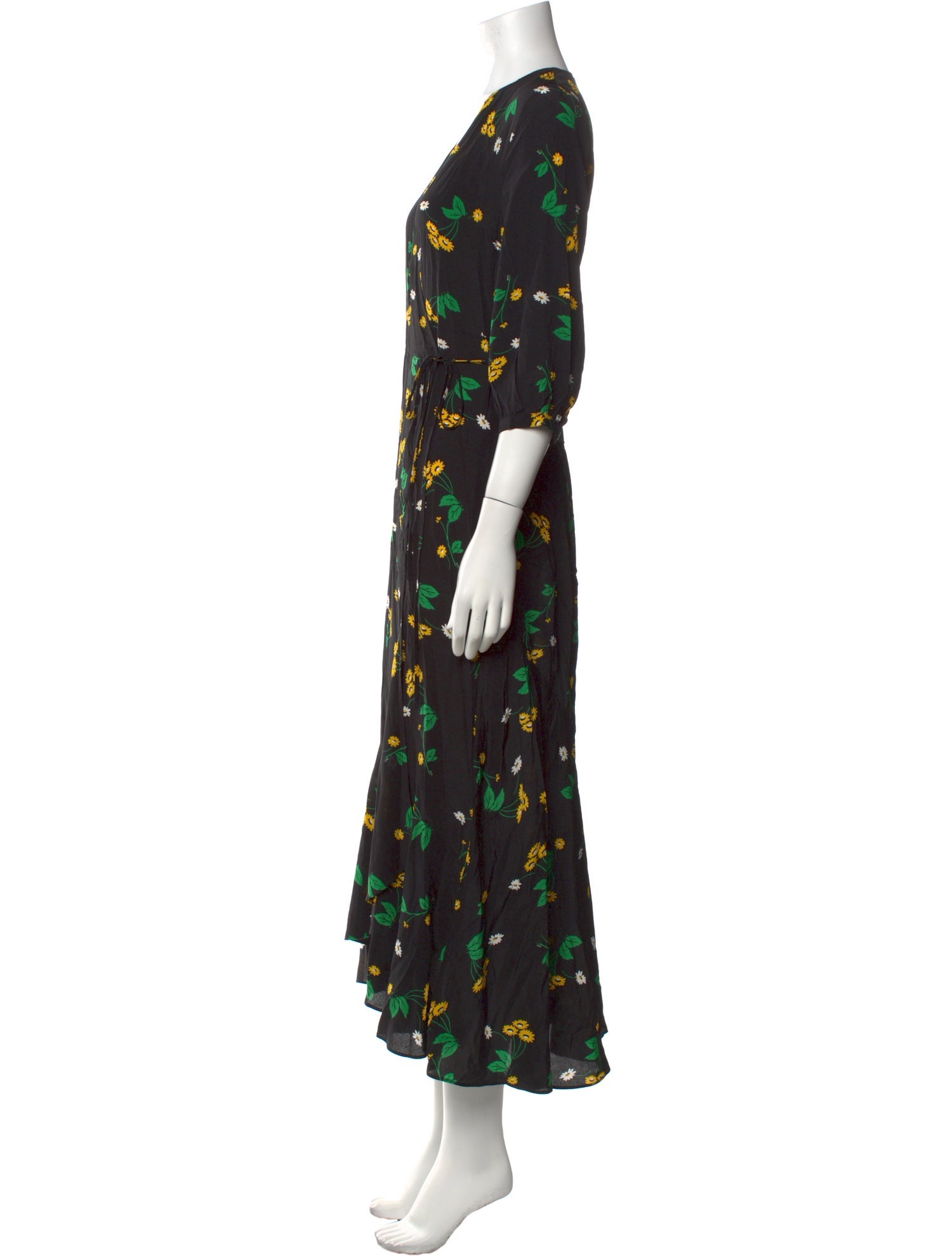 RIXO Silk Long Dress