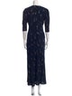 RIXO Printed Long Dress