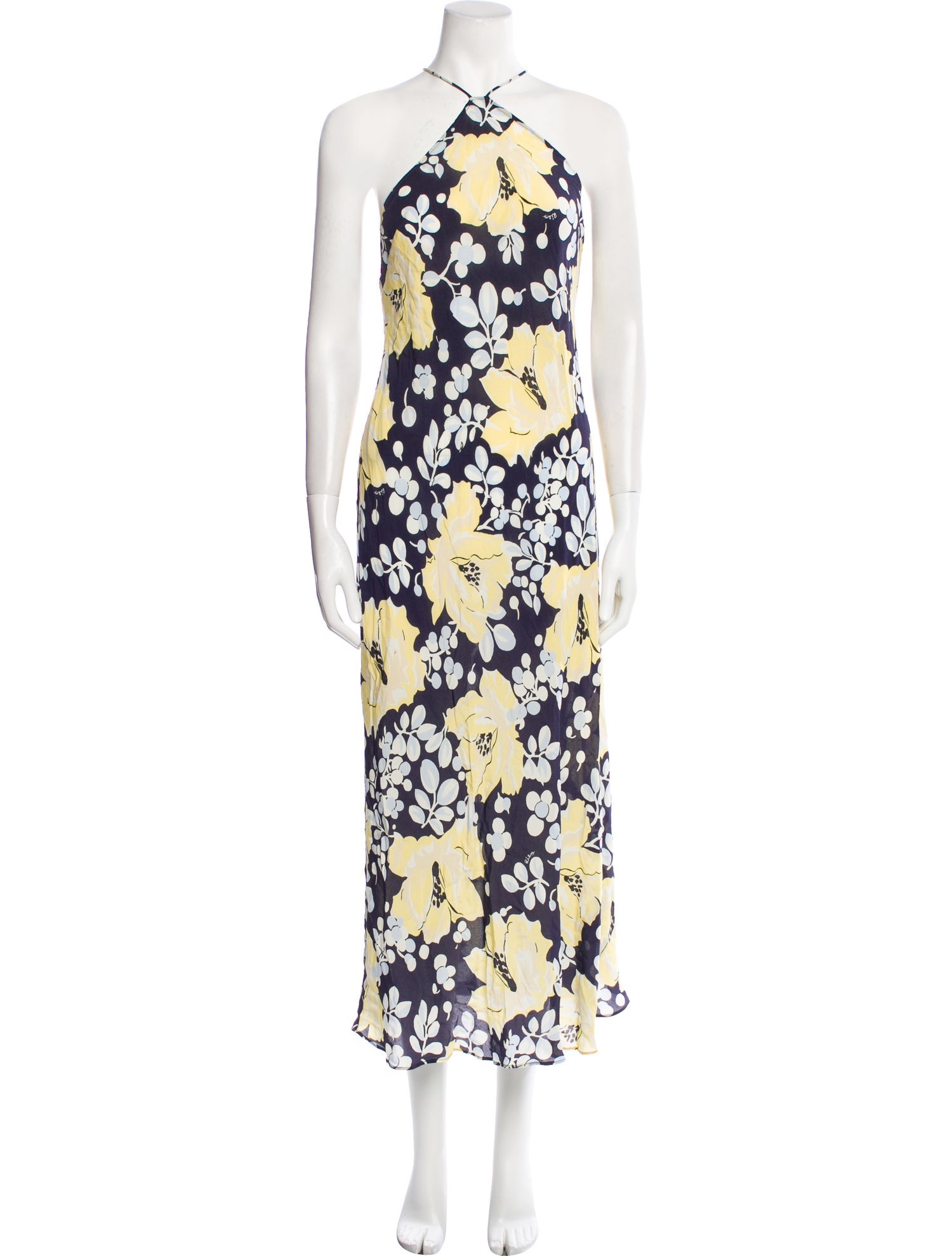 RIXO Silk Long Dress