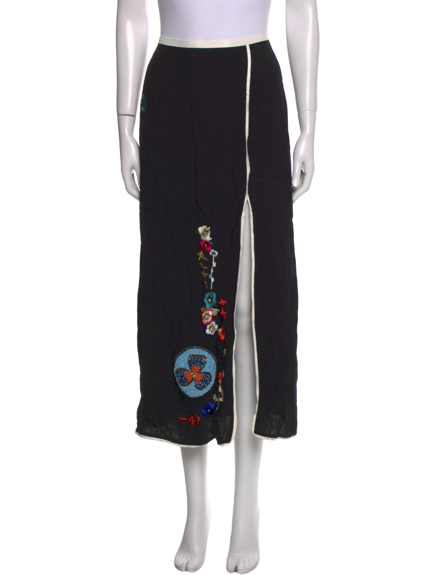 RIXO Printed Midi Length Skirt