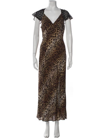 RIXO Silk Midi Length Dress