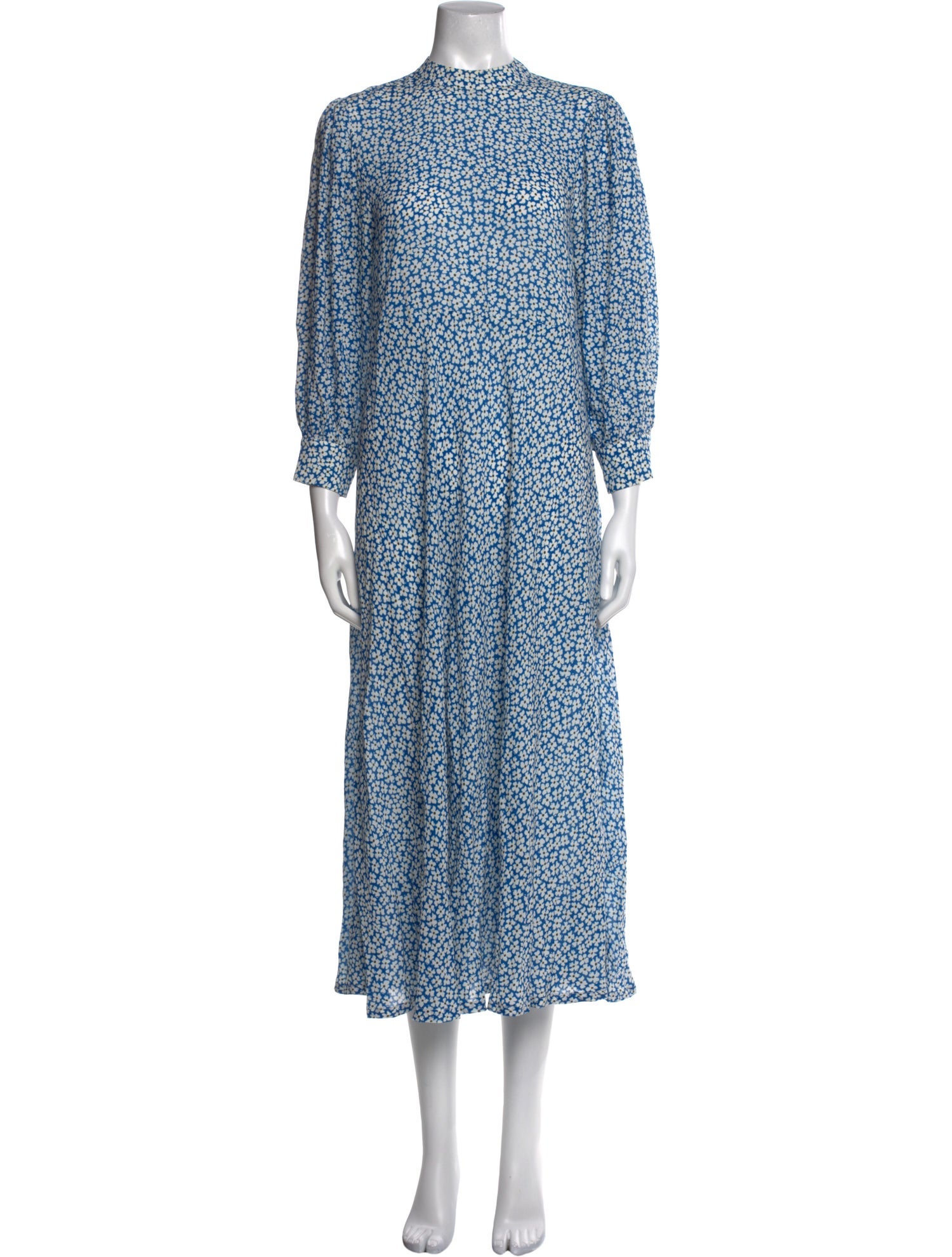 RIXO Floral Print Midi Length Dress