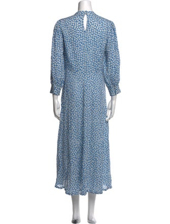 RIXO Floral Print Midi Length Dress