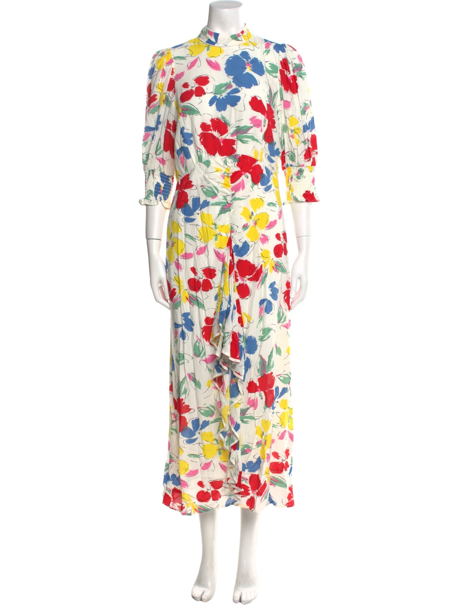 RIXO Floral Print Long Dress