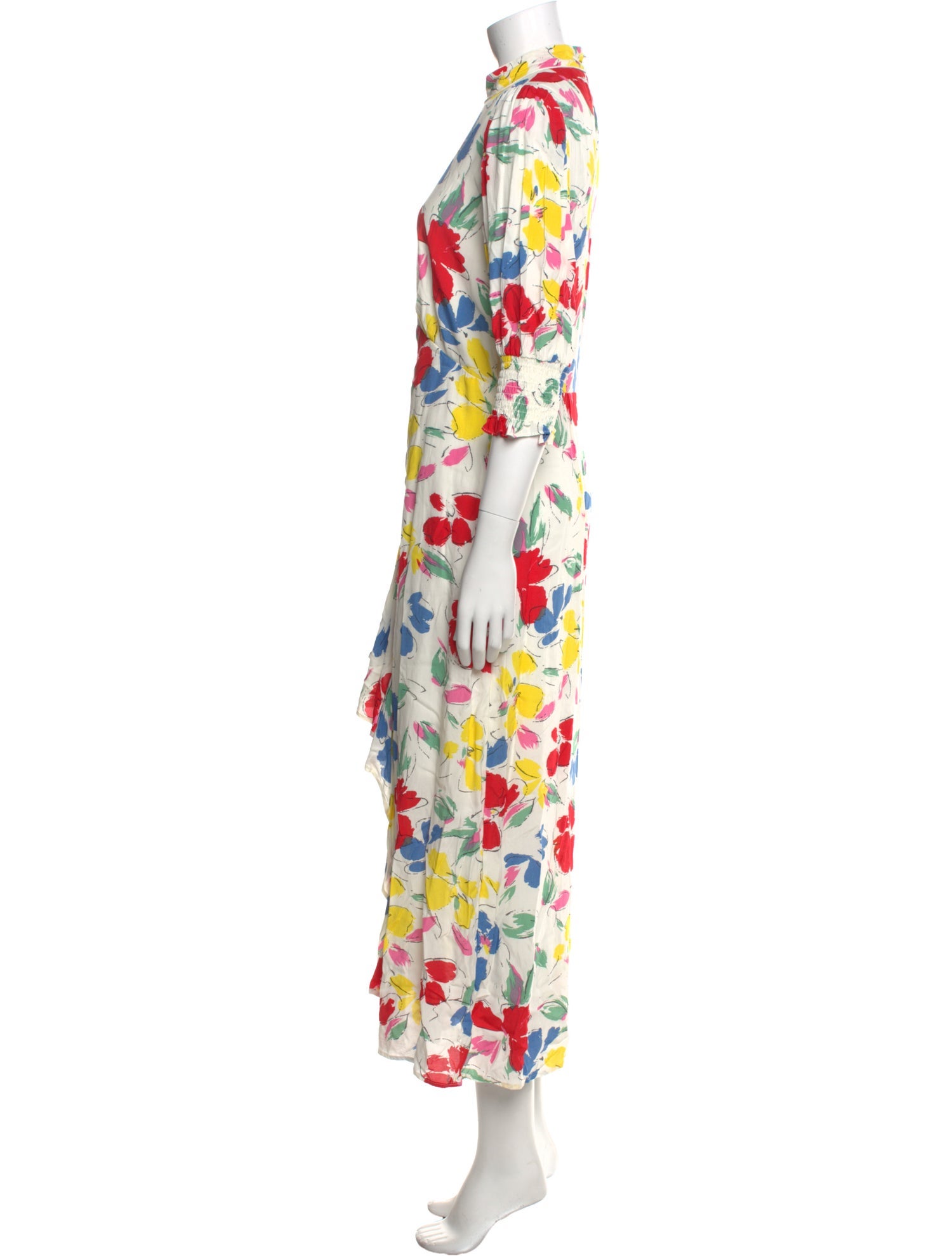 RIXO Floral Print Long Dress