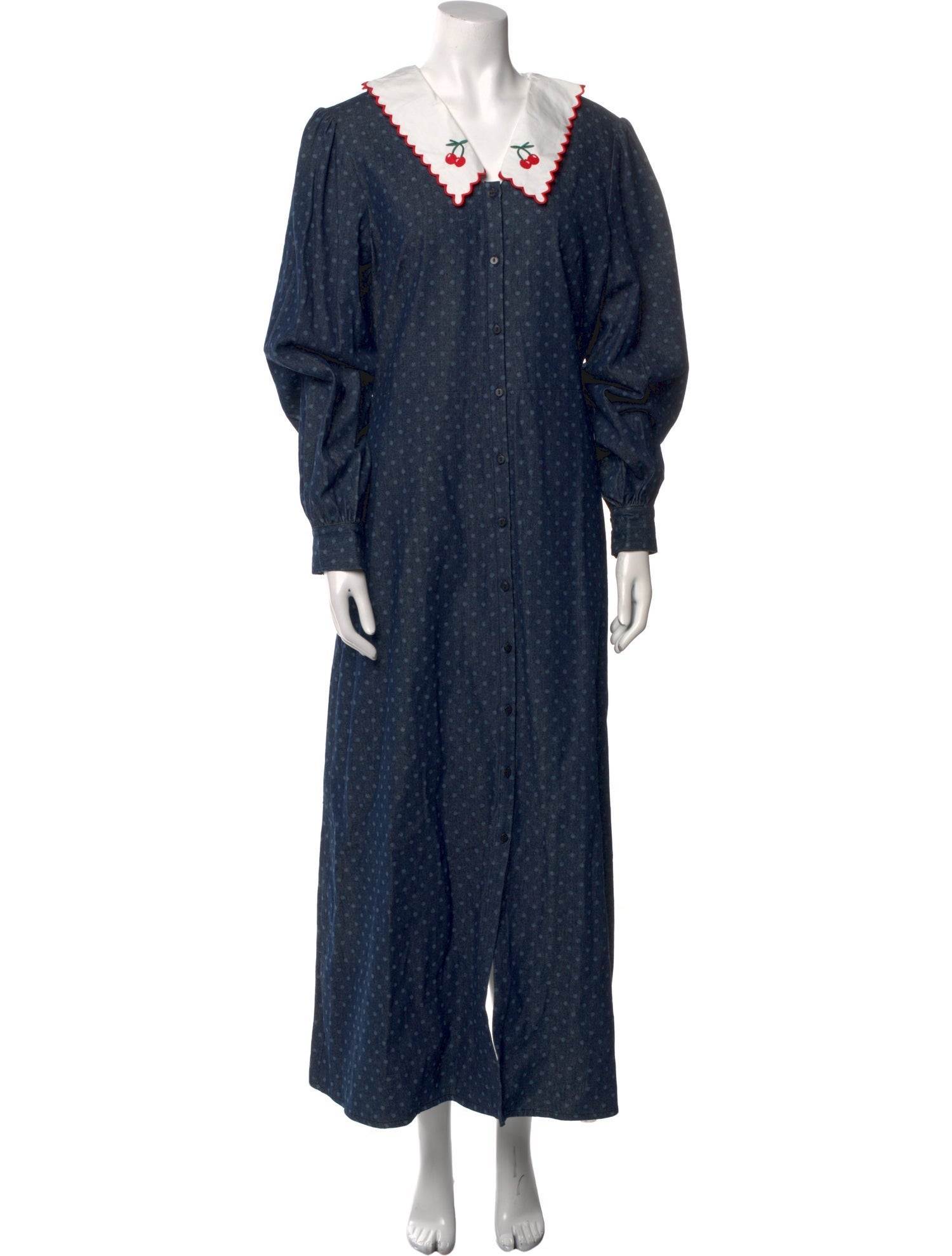 RIXO V-Neck Long Dress