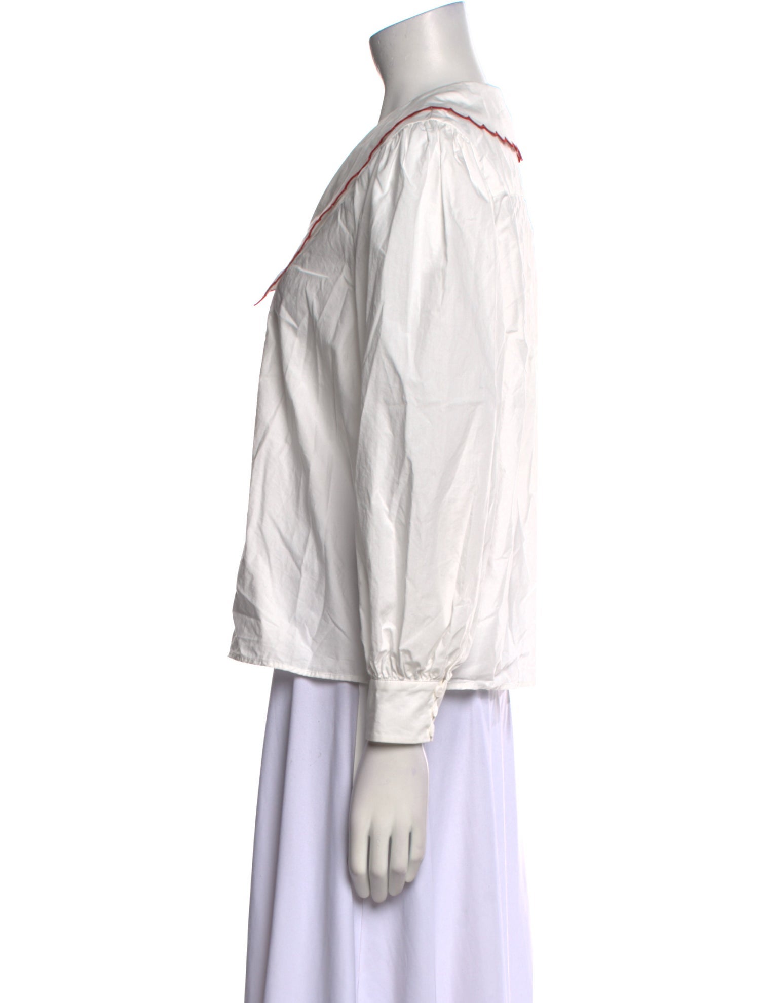 RIXO Long Sleeve Button-Up Top