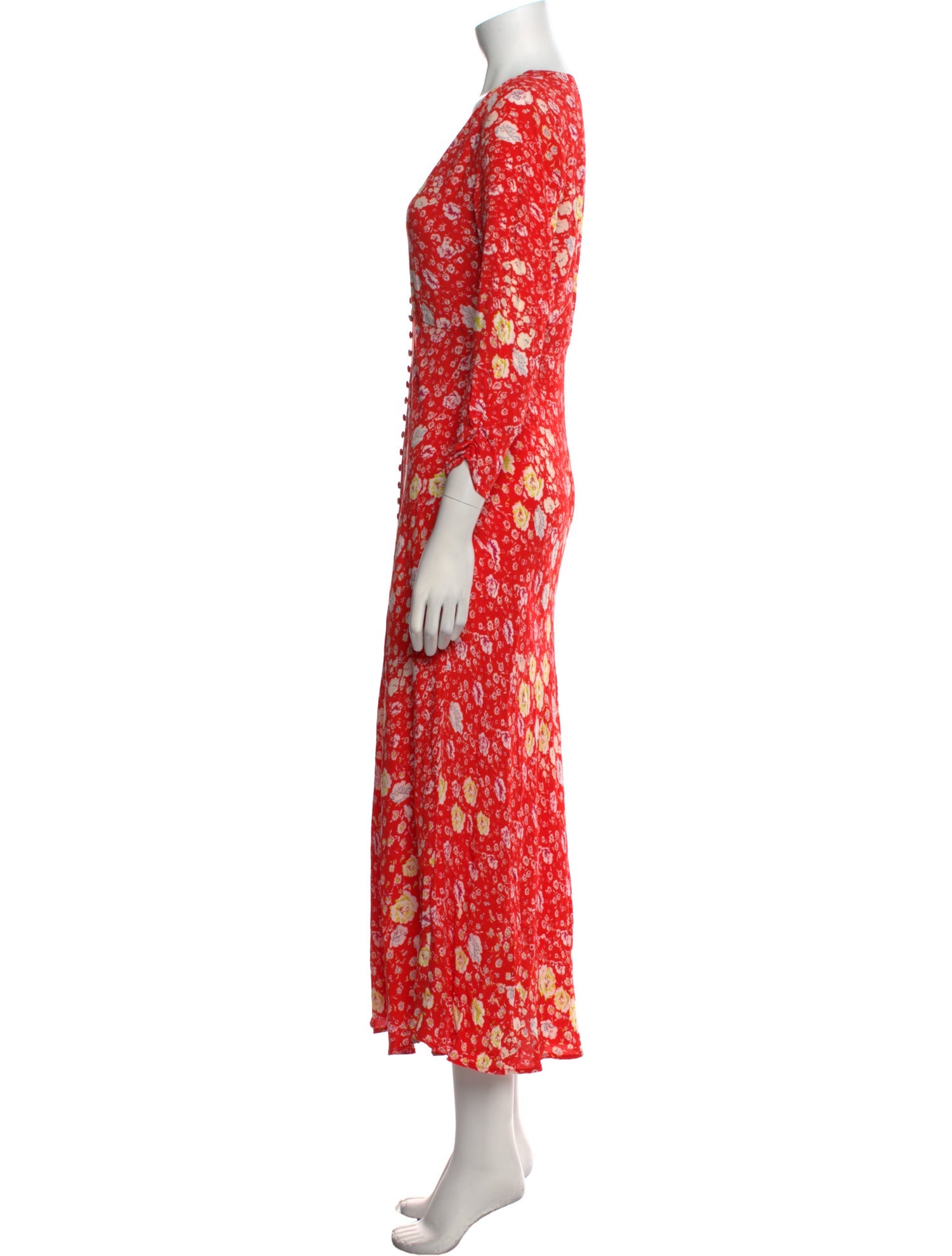 RIXO Floral Print Long Dress