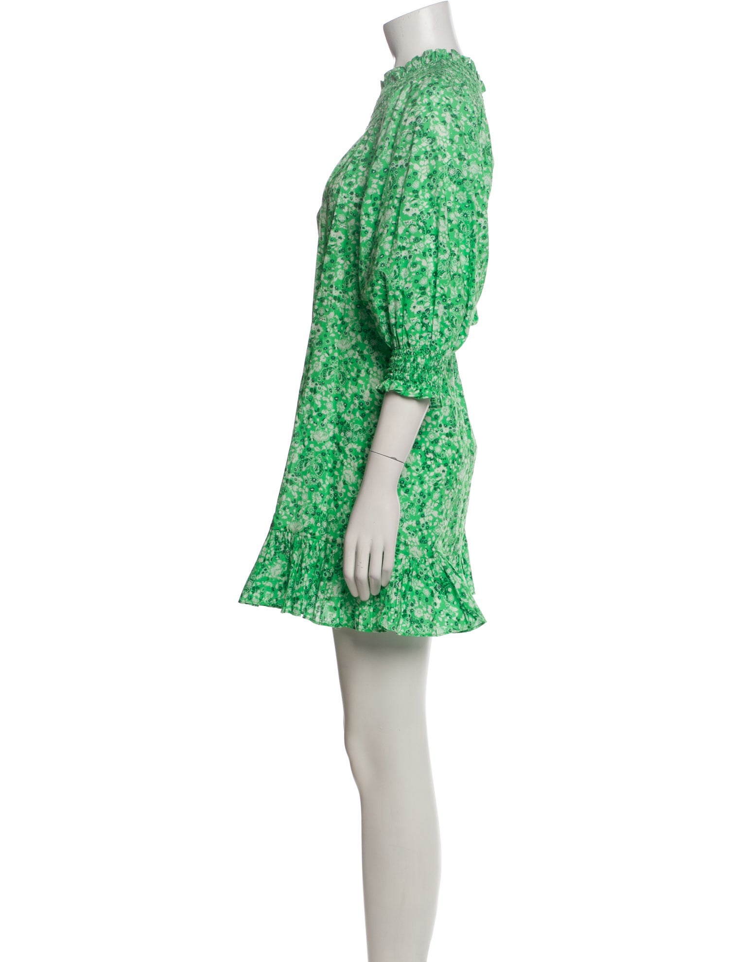 RIXO Floral Print Mini Dress