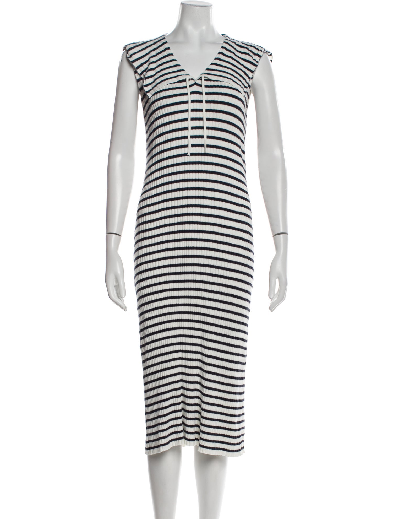 RIXO Striped Long Dress