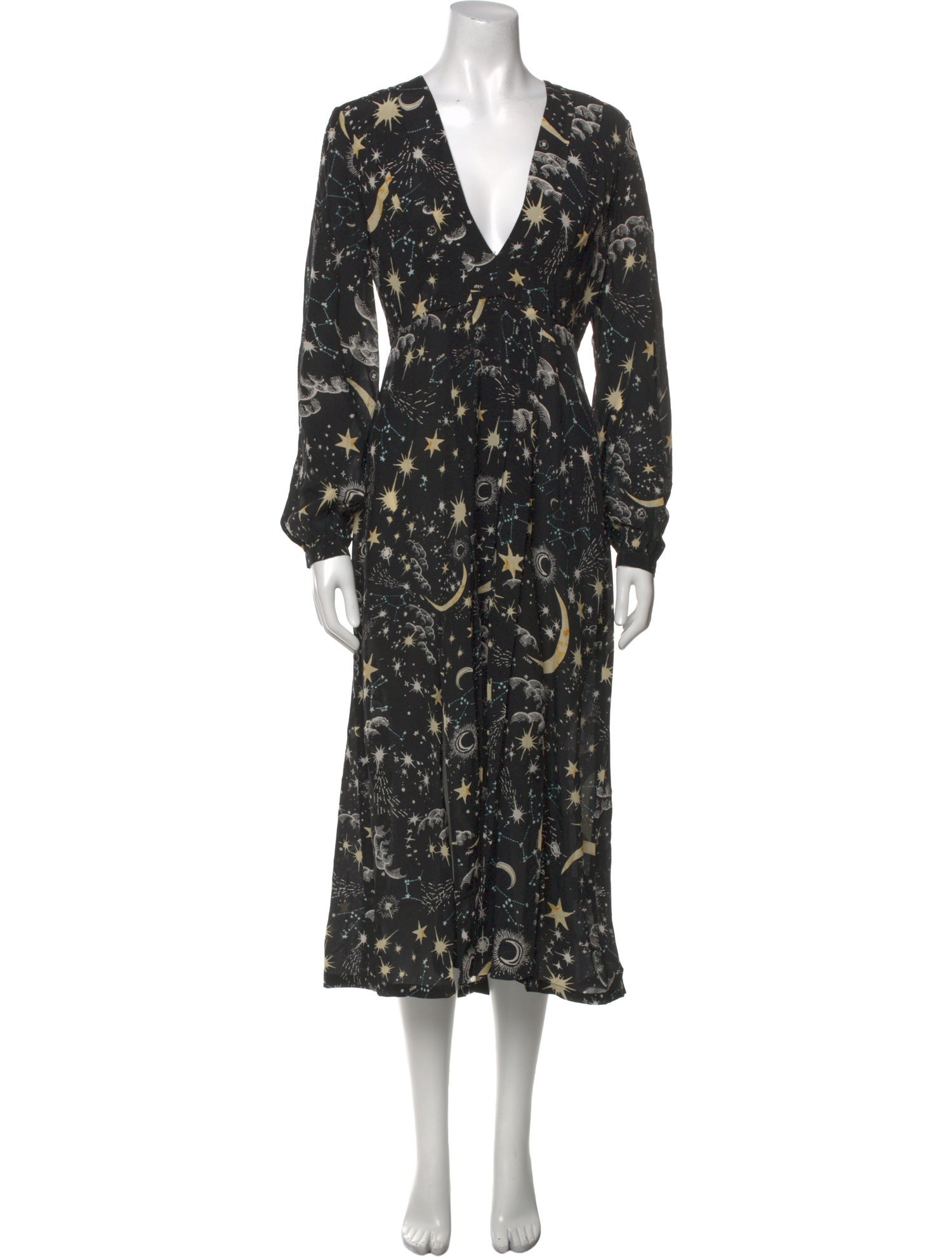 RIXO Silk Long Dress