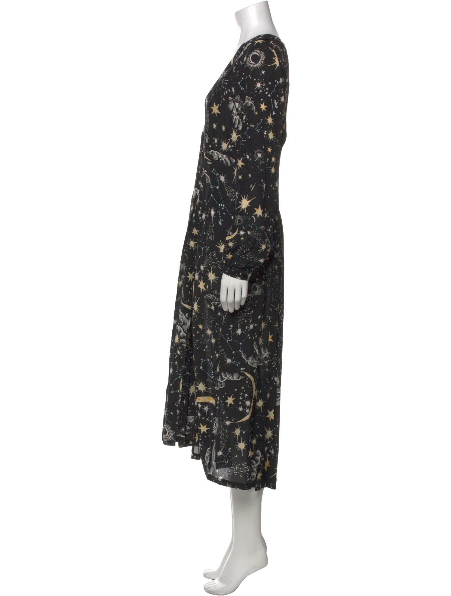 RIXO Silk Long Dress