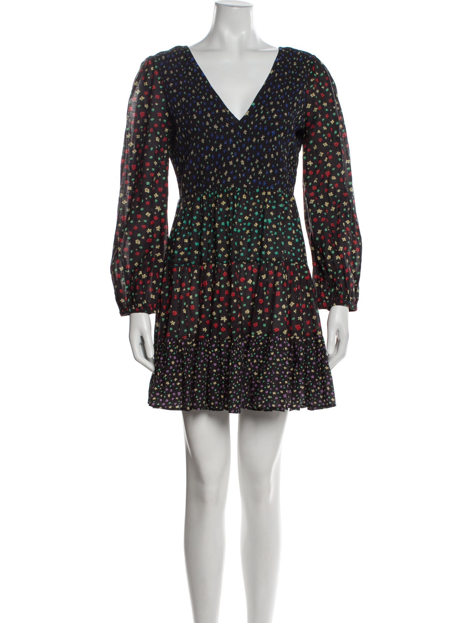 RIXO Polka Dot Print Mini Dress