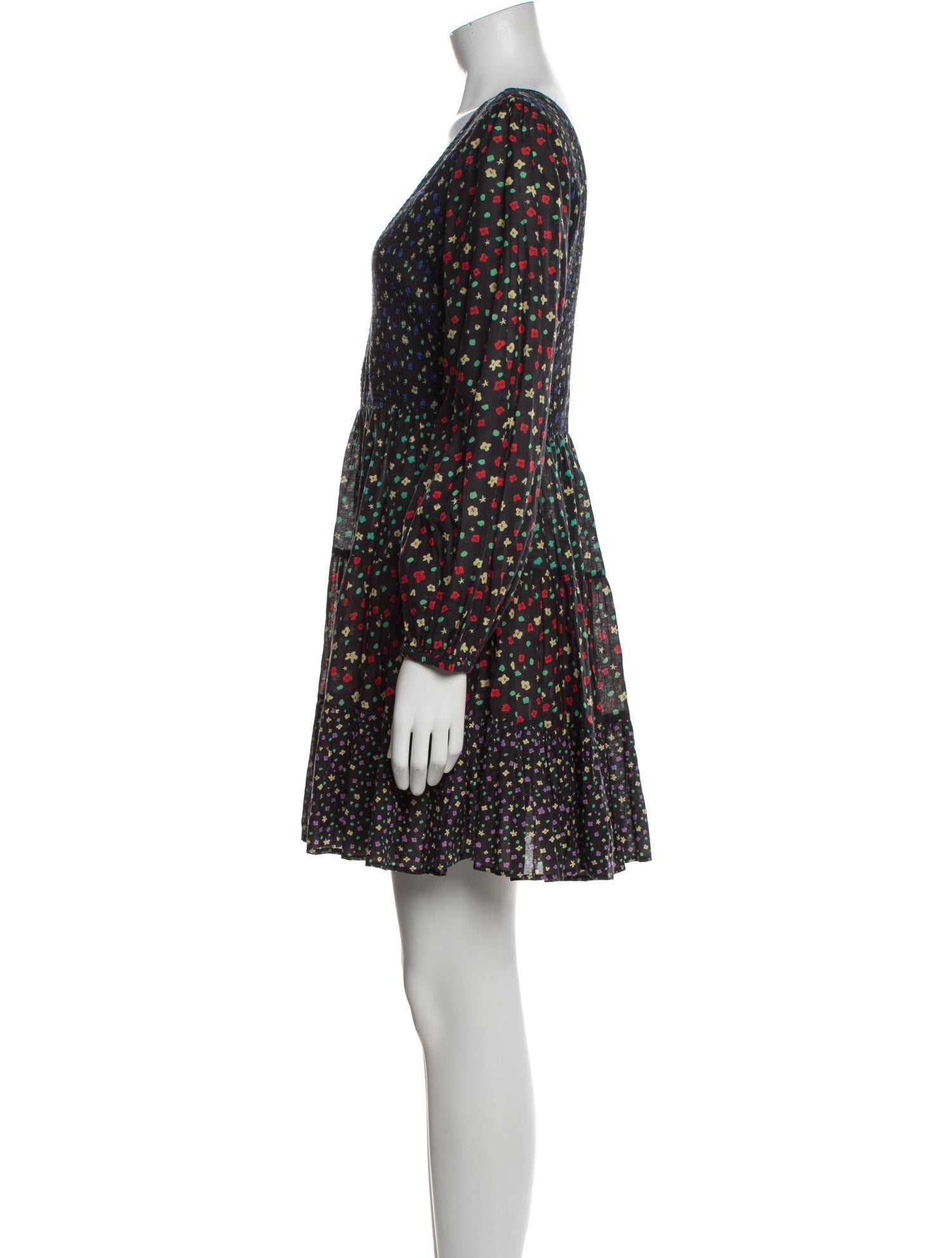 RIXO Polka Dot Print Mini Dress