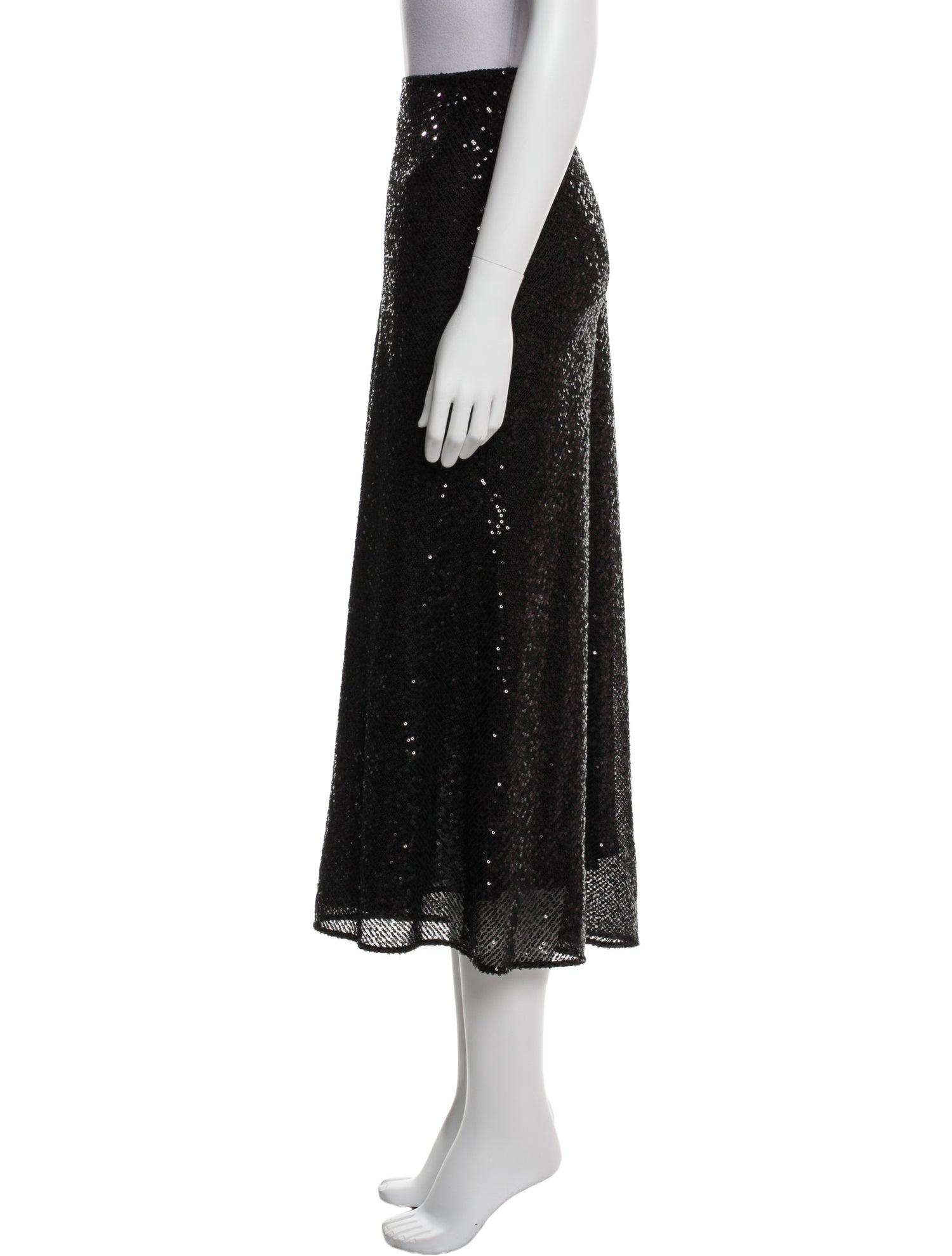 RIXO Sequin Embellishments Midi Length Skirt