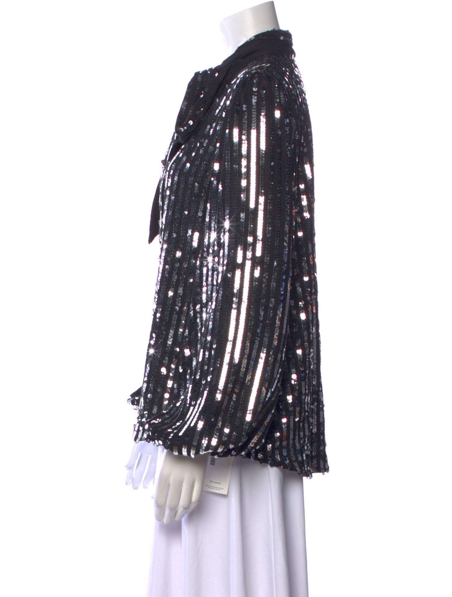 RIXO Printed Mock Neck Blouse