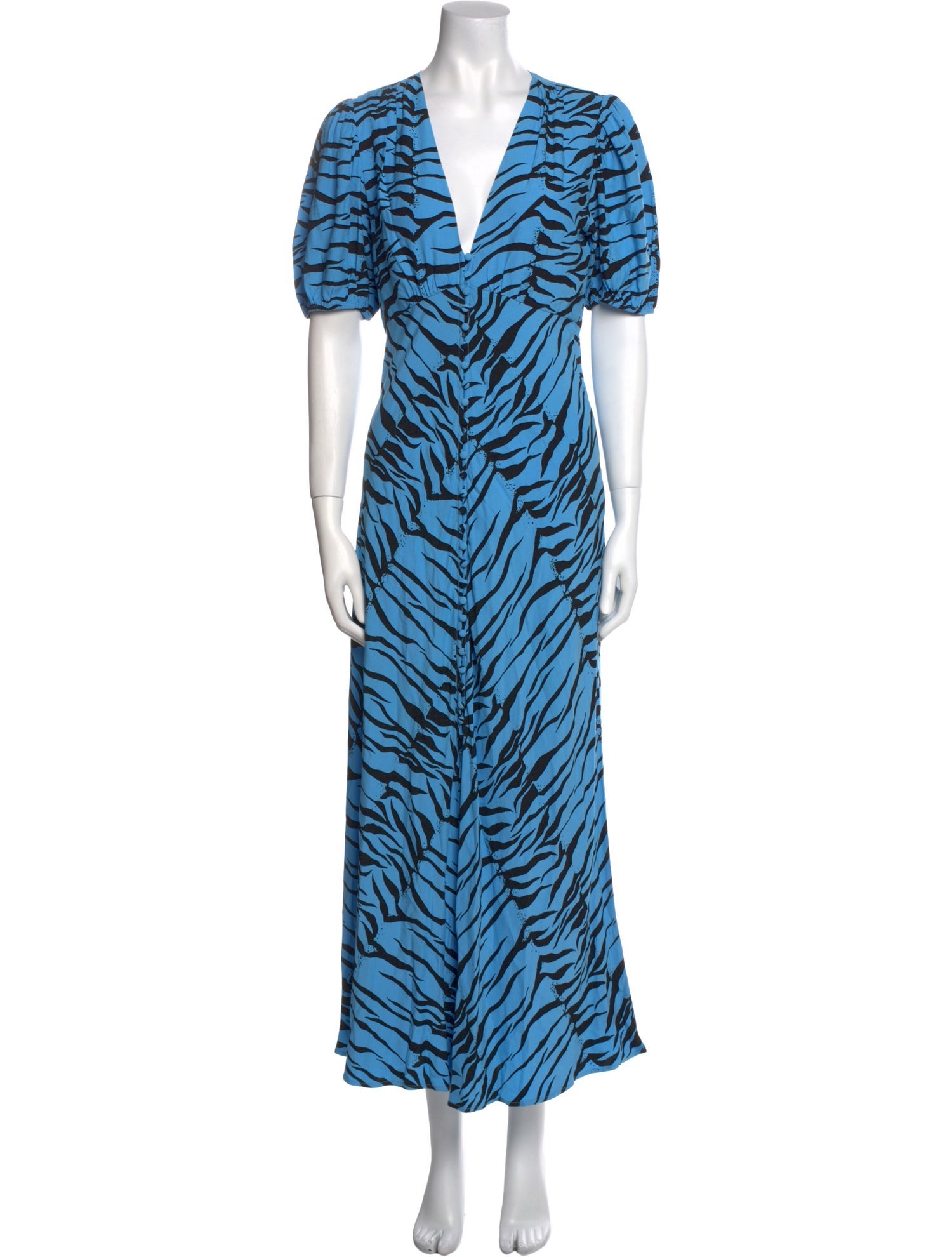 RIXO Printed Long Dress