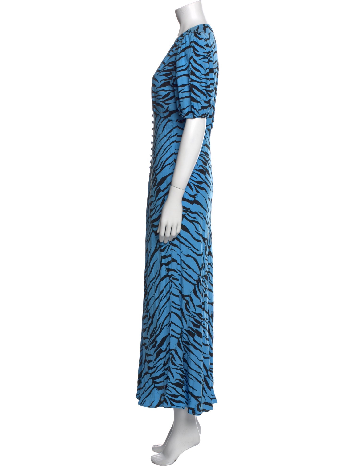 RIXO Printed Long Dress