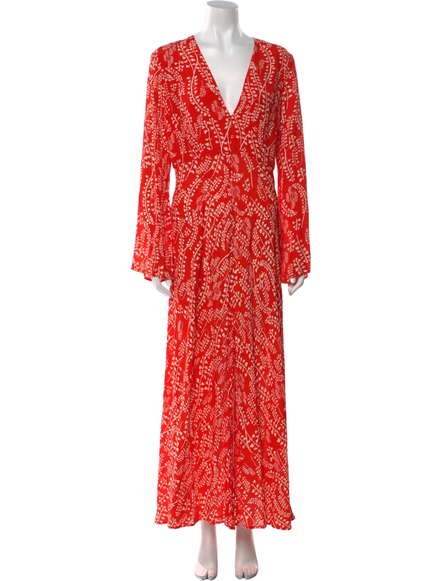 RIXO Printed Long Dress