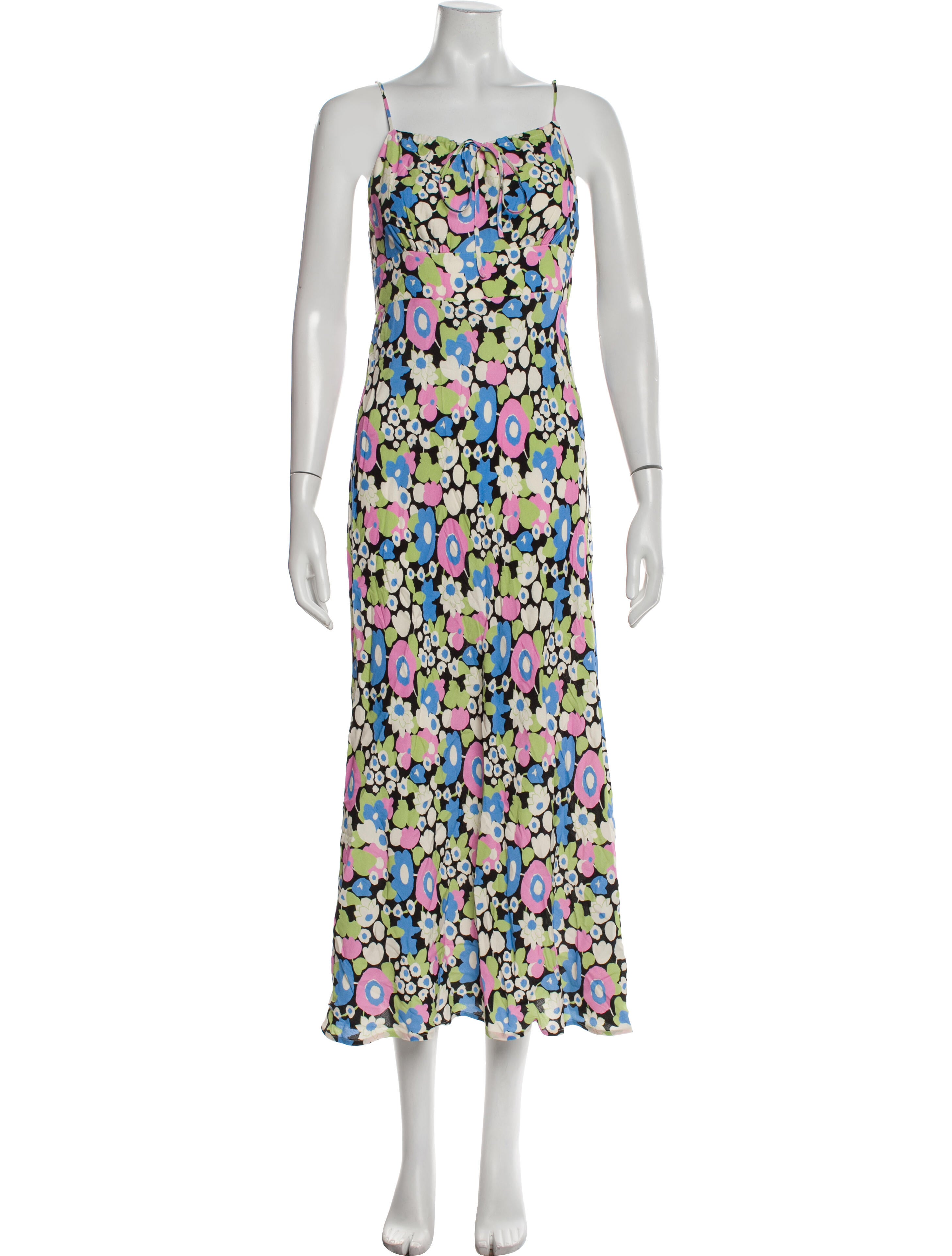 RIXO Floral Print Long Dress
