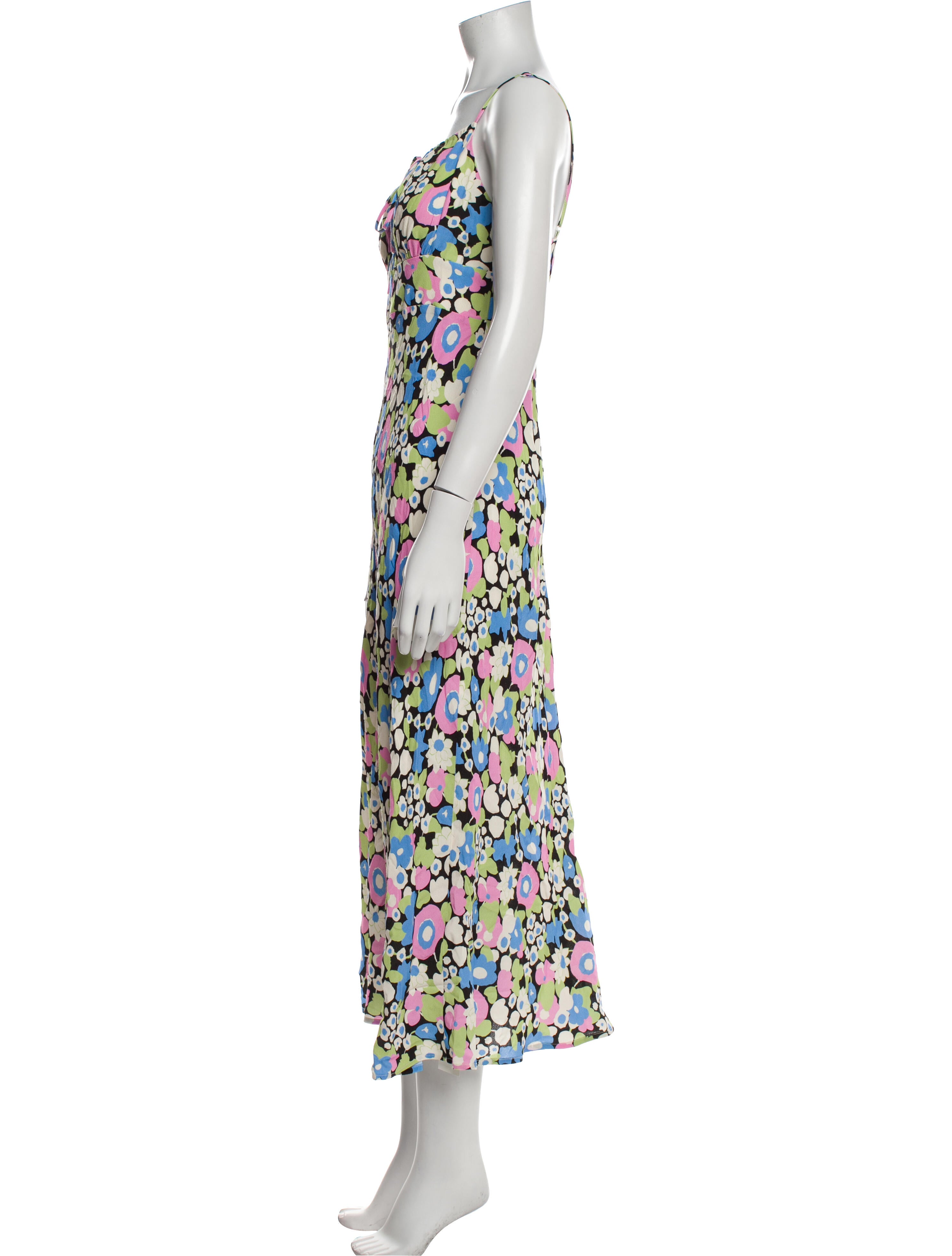 RIXO Floral Print Long Dress