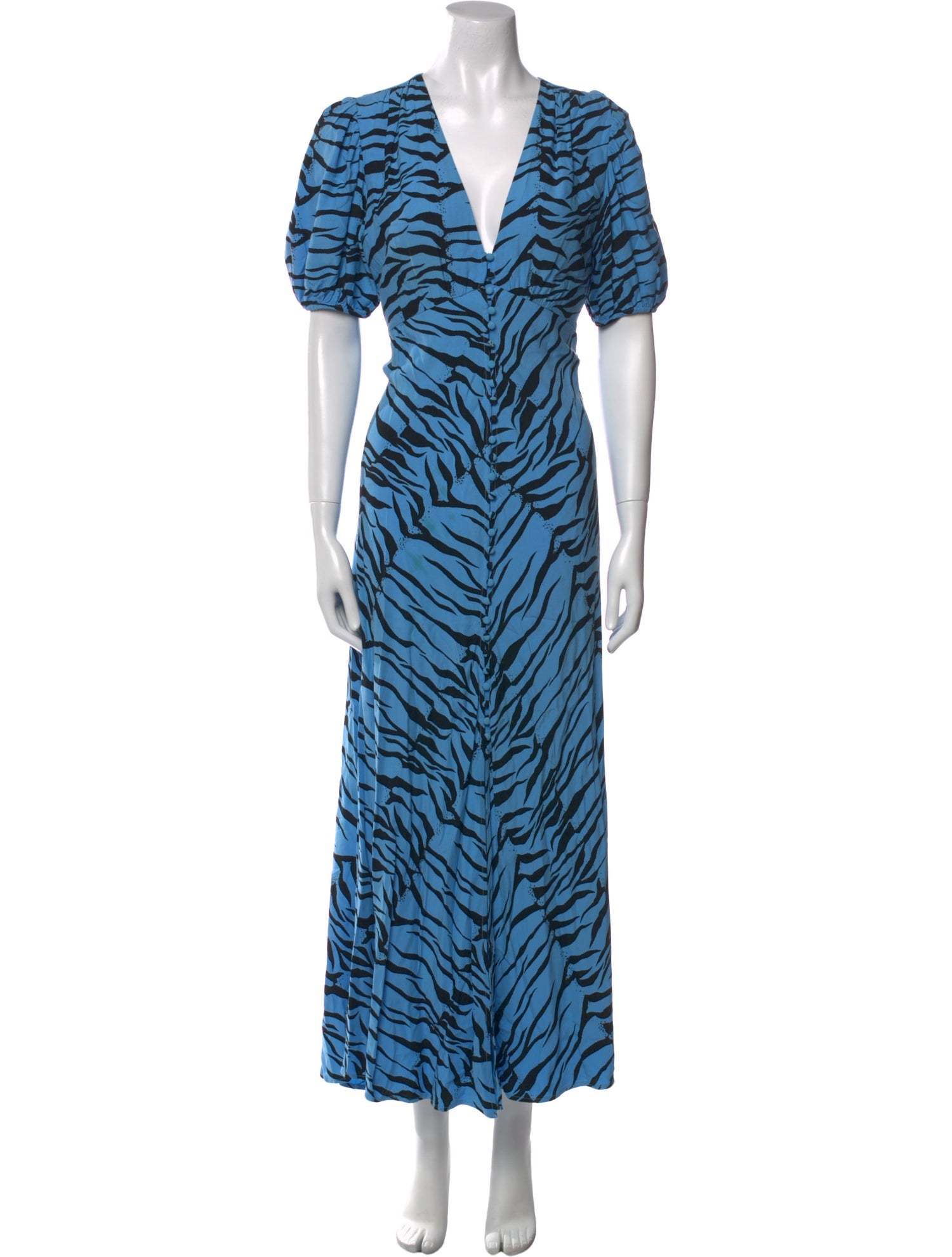 RIXO Printed Long Dress