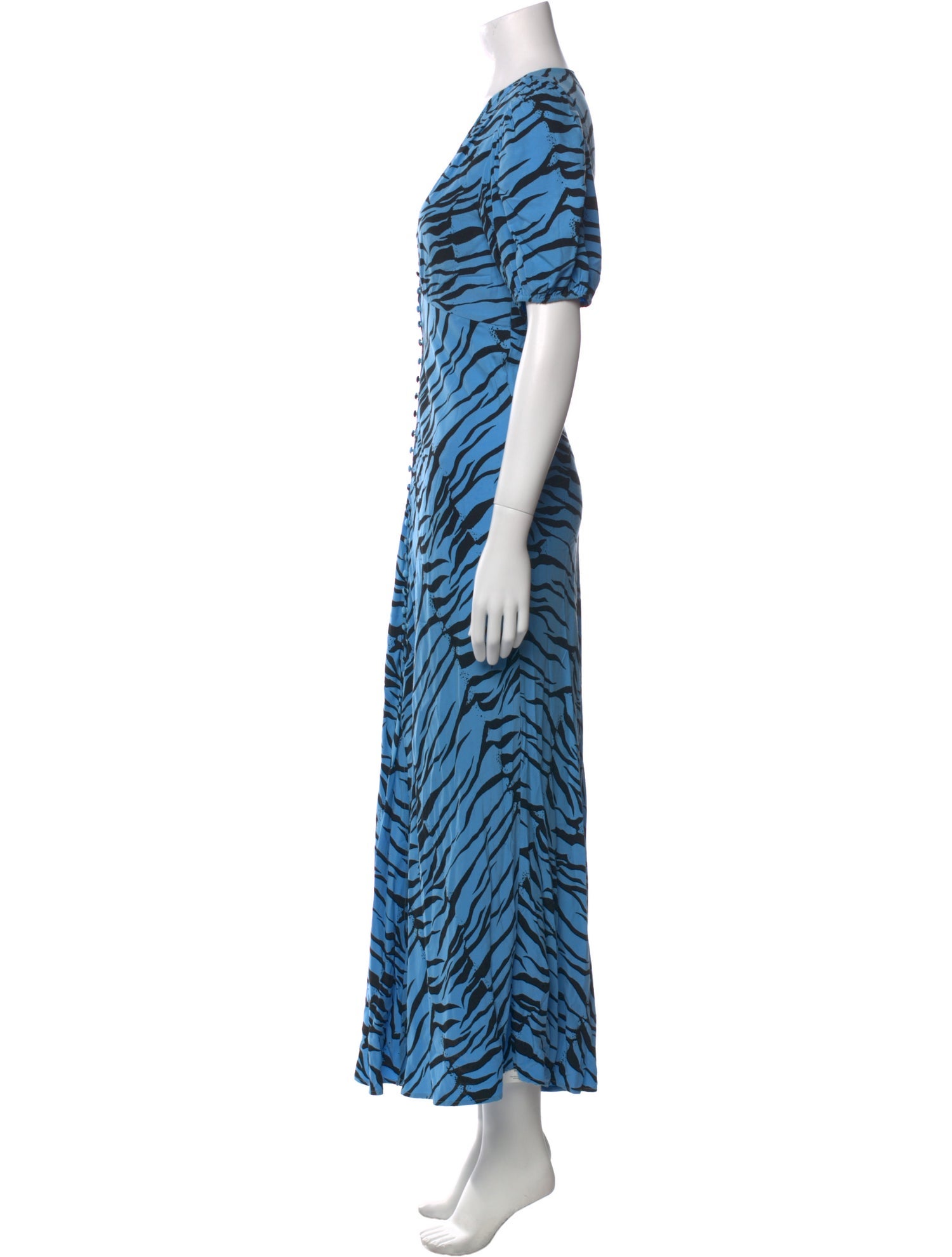 RIXO Printed Long Dress