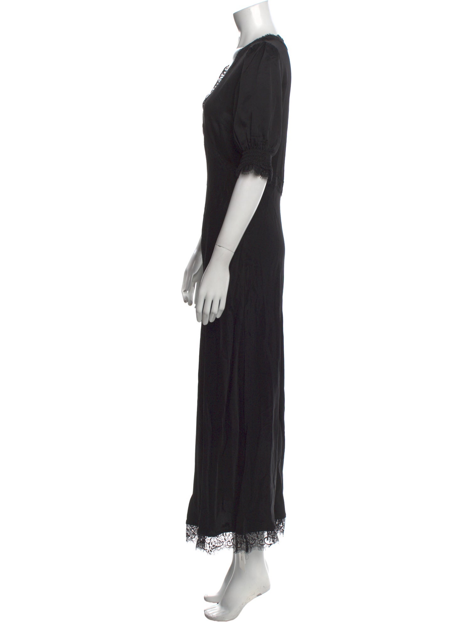 RIXO V-Neck Long Dress