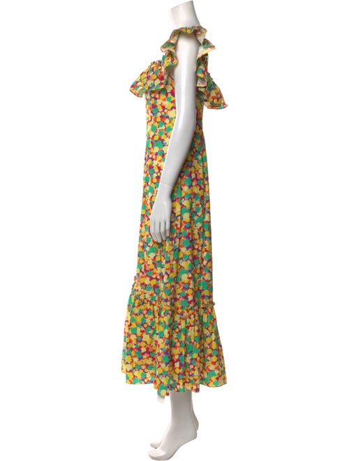 RIXO Floral Print Midi Length Dress