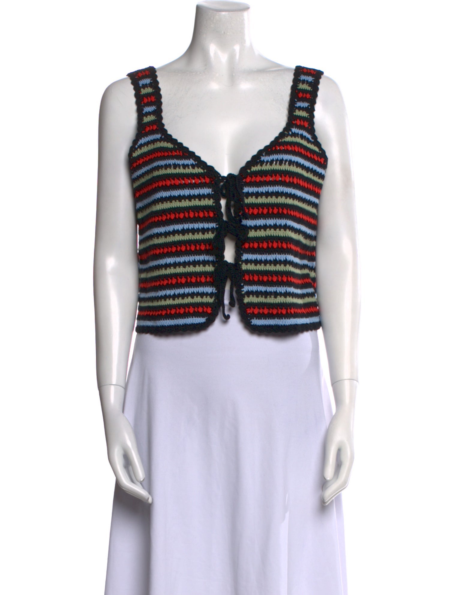 RIXO Striped V-Neck Crop Top w/ Tags