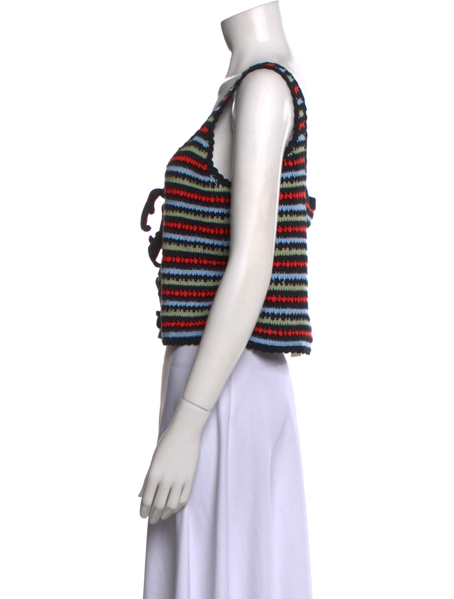 RIXO Striped V-Neck Crop Top w/ Tags