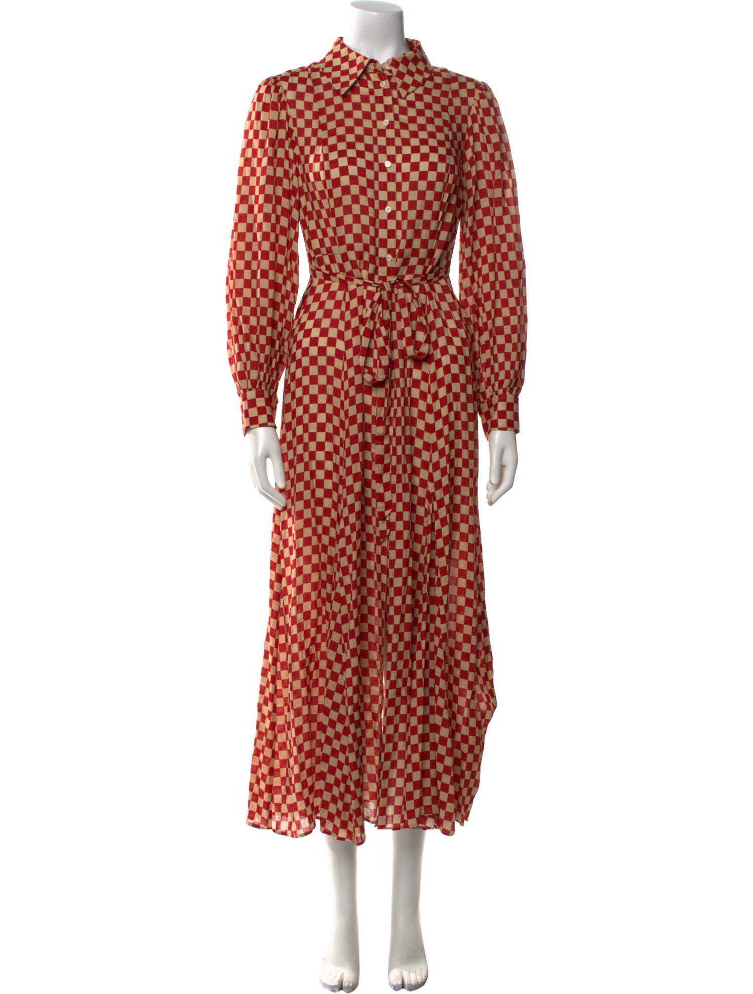 RIXO Plaid Print Long Dress