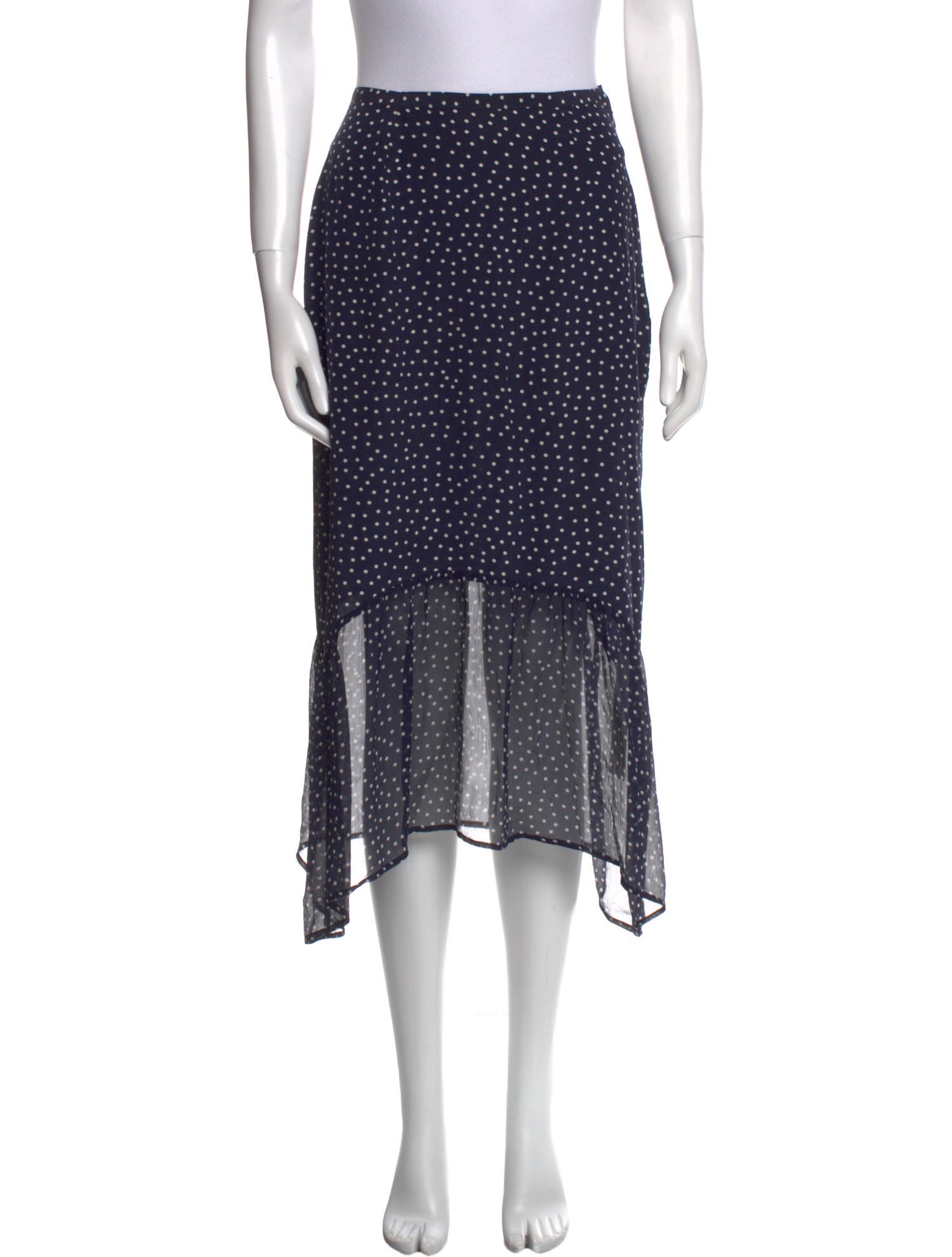 RIXO Silk Midi Length Skirt